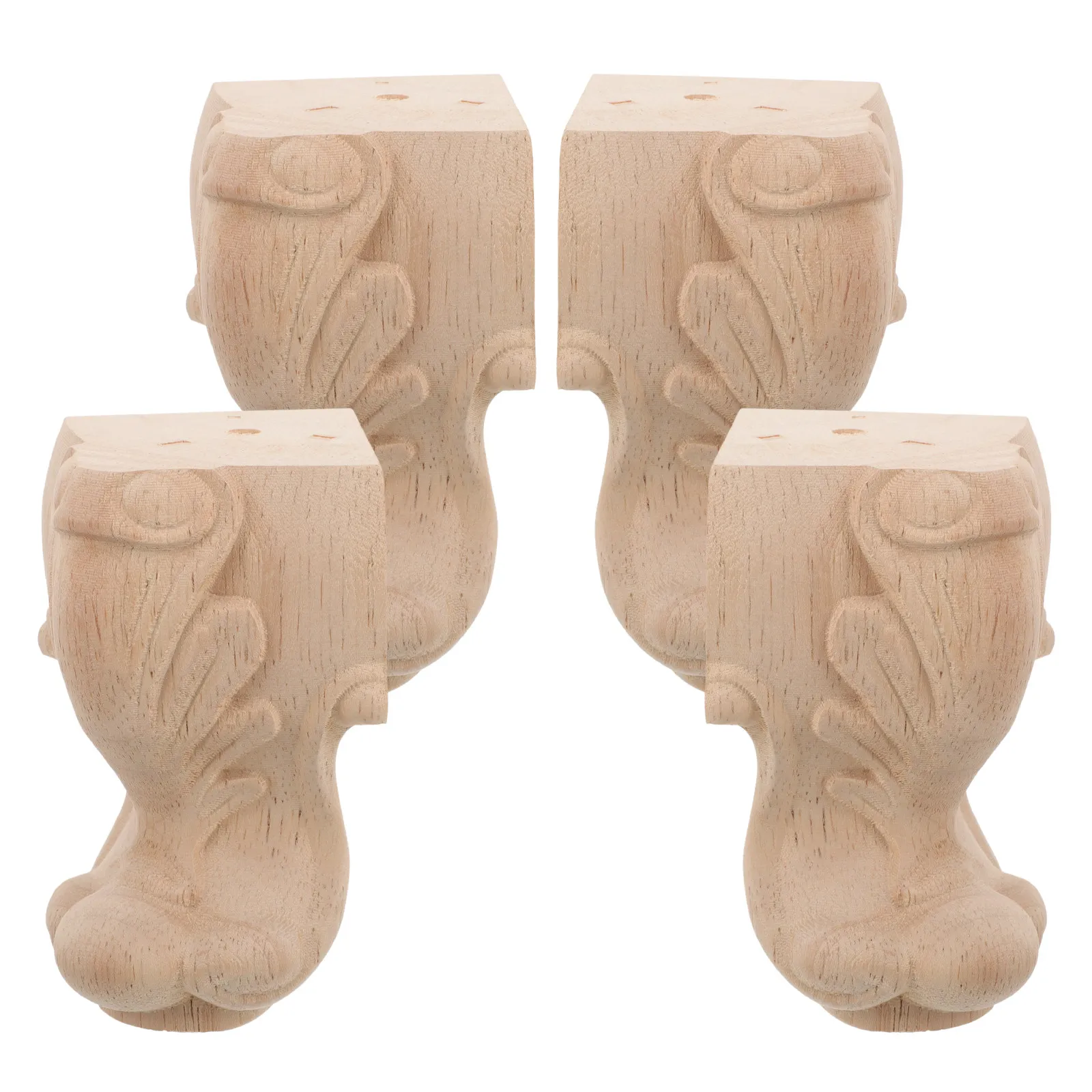 

4 шт. деревянных ножек для мебели, из массива дерева, с резным узором, сменные ножки для дивана, стула, стола, деревянные опоры для мебели, ножки для стола