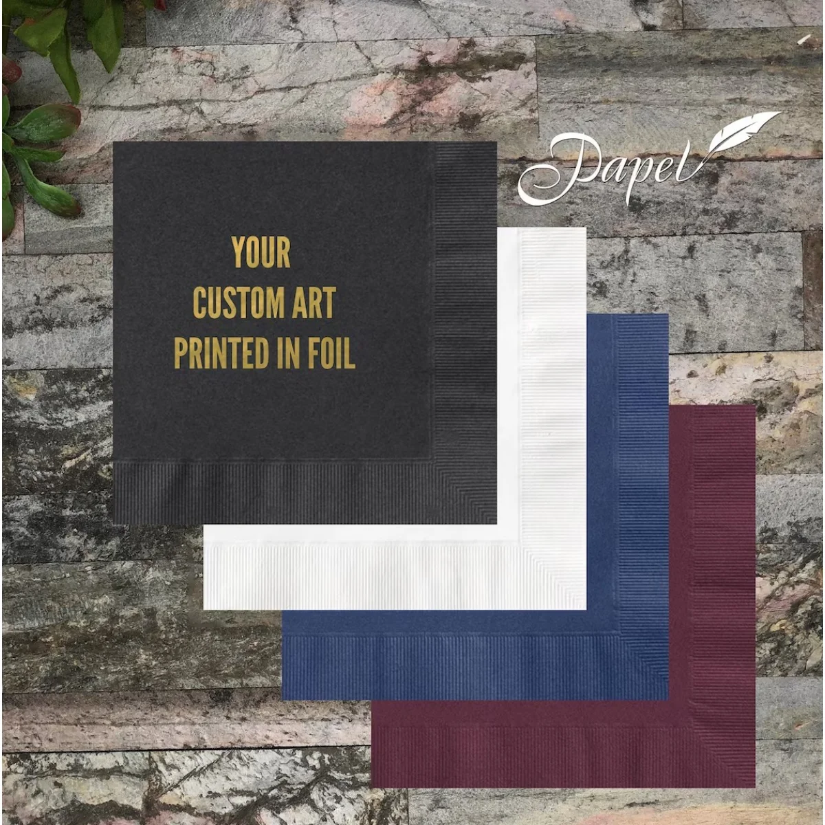 

50 шт., салфетки из фольги с индивидуальным логотипом