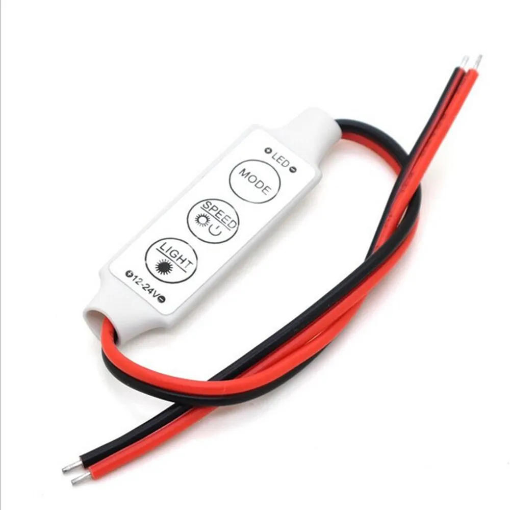5-24V Mini 3 Keys Single Color LED Controller Brightness Dimmer for LED 3528 5050 Strip Light
