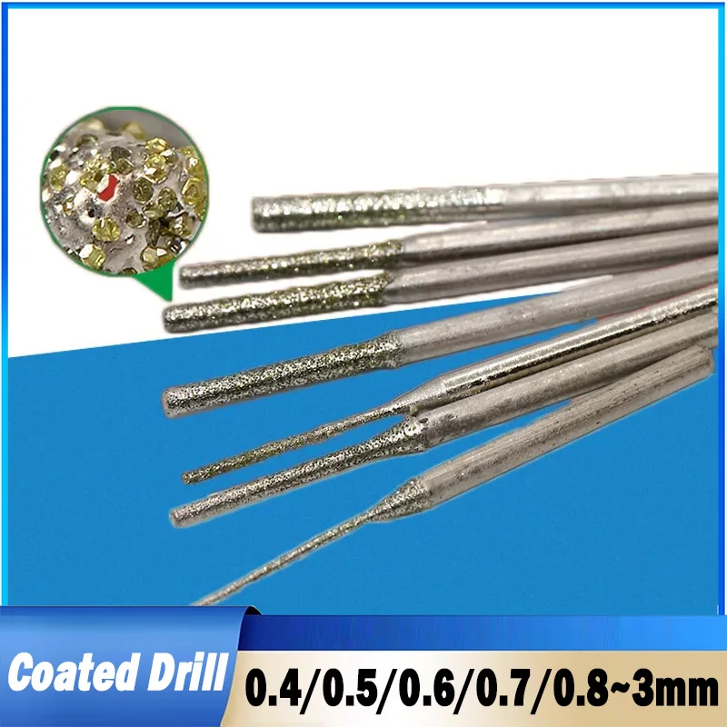 5~50Pcs Diamond Coated Tipped 0.4~3mm Drill Bit for Tile Jewellery Glass Drilling Hole Needle Jade Agate Amber Jade Stone Drill