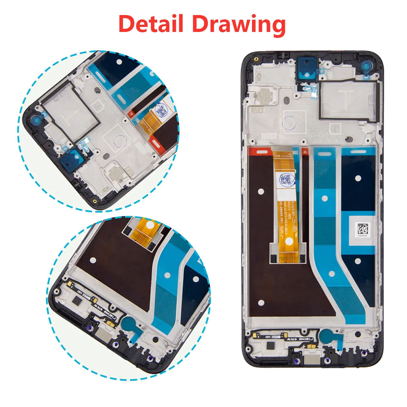 Replacement Touch Screen Digitizer Assembly Parts For  Oneplus Nord N100 With Frame BE2013 BE2015 BE2011 BE2012 LCD Display