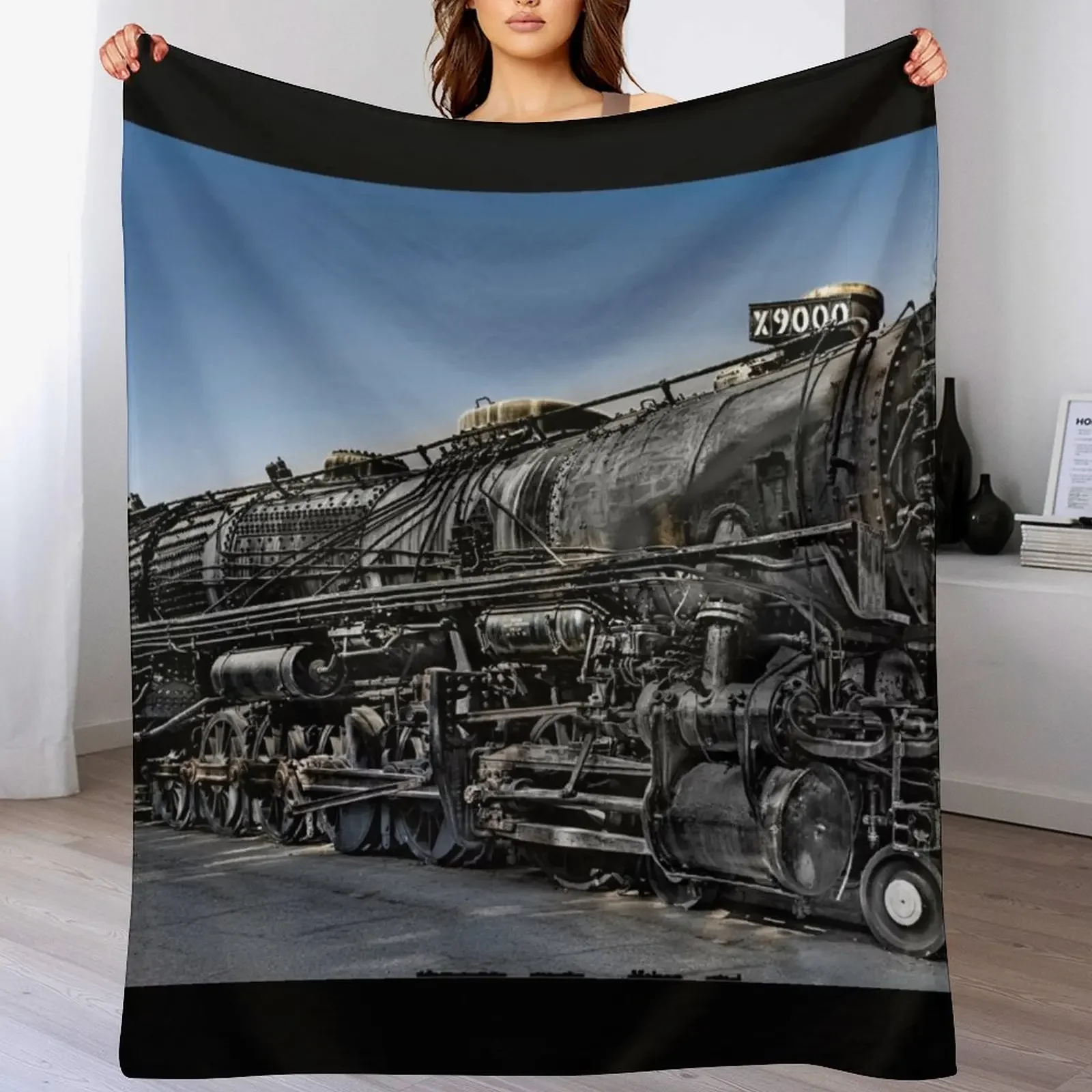 

Union Pacific Steam Locomotive No. 9000 - Rail Giants Train Museum, Pomona, CA, USA Throw Blanket Thermal Bed Blankets