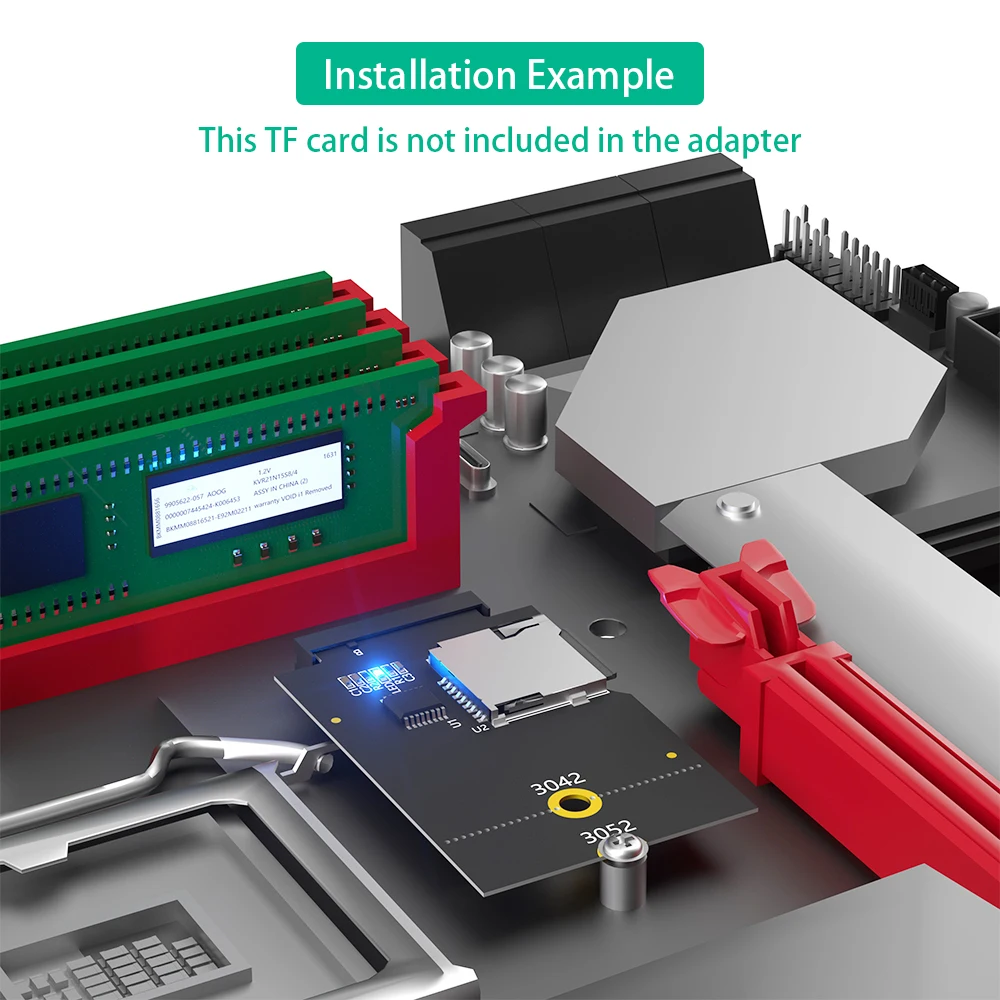 New Version Micro SD Card, TF SDHC SDXC to NGFF Key B Adapter(Supports USB Bus,  not SATA Bus)