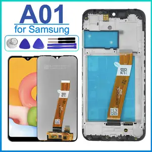 Bilashmart Samsung Galaxy A01 A015F A015M A015G Screen Replacement LCD Display Touch Screen Digitizer Assembly LCD add Frame