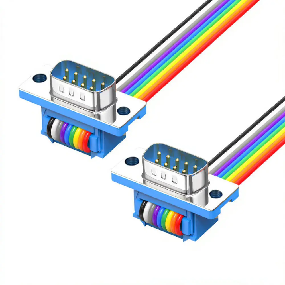 Flexible Flat Ribbon Cable DB9 DB15 DB25 DB37 Connector Male To Female Industrial Serial Wire For Computer Network Installation