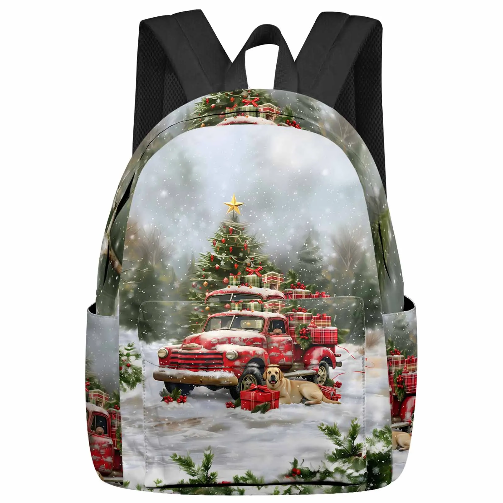 

Forest Truck Puppy Gift Christmas Large Capacity Backpack Men Laptop Bags High School Teen College Girl Student Mochila