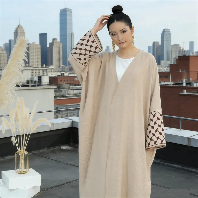 

Elegant Open Muslim Kimono Abaya Dubai Kaftan Modest Dress Abayas for Women Islam Caftan Marocain Robe Arabe Femme Musulmane New