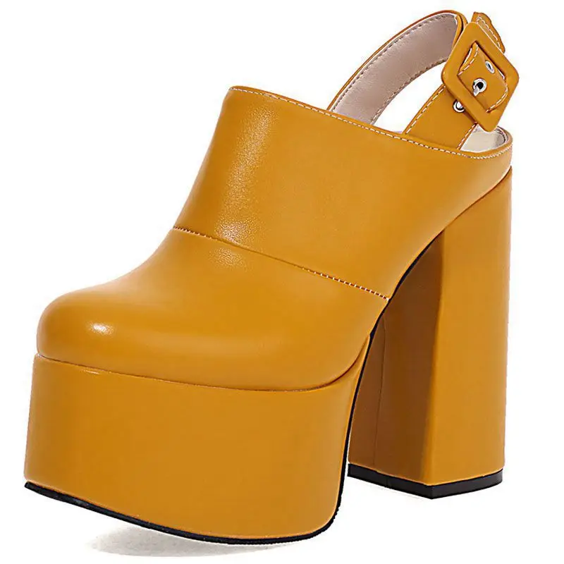 

girl song s show shoes belt buckle 14cm thick heel ultra high heel waterproof platform sandals