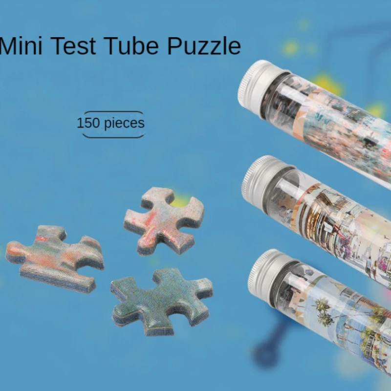 미니 테스트 튜브 직소 퍼즐, 북유럽 빛 감압 장난감, 성인 가족 게임 교육용 장난감, 아름다운 그림, 150 개