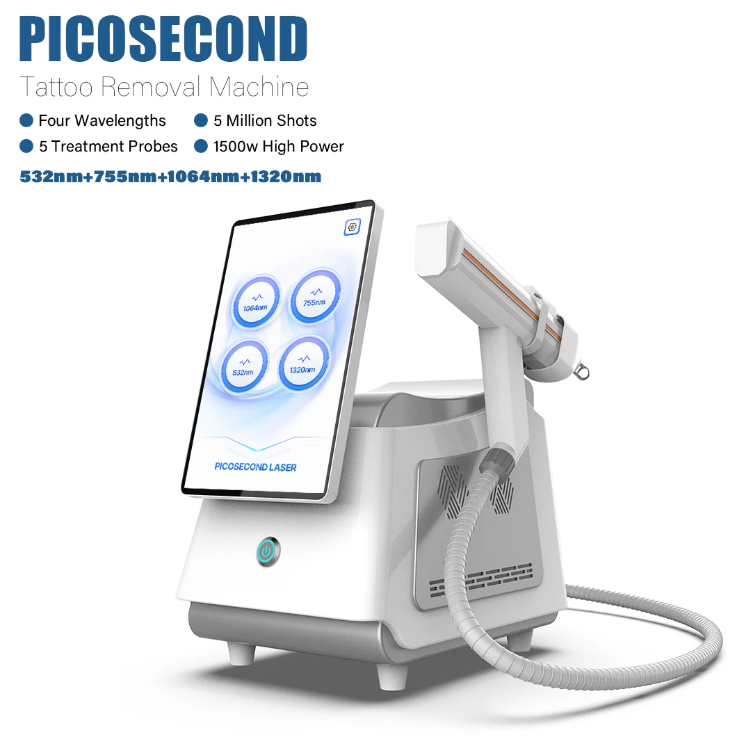 PerfectLaser Nd Yag Picosecond Laser Tattoo & Hair Removal Q Switch 532 755 1064 1320nm Portable Skin Rejuvenation Machine