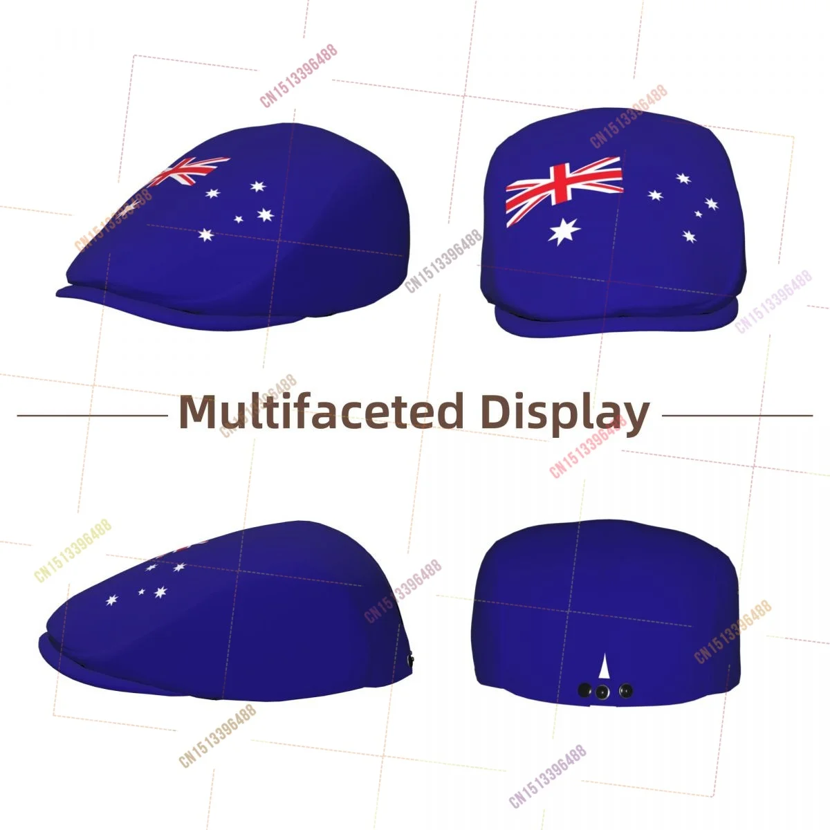 Australia Flag Men Women Flat Ivy Gatsby Newsboy Driving Hat Cap Short Brim Ideal for Driving Daily Casual