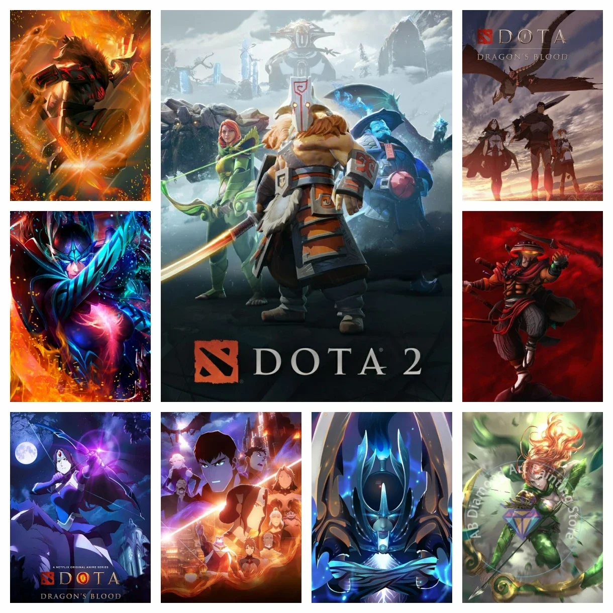 DOTA Game 5D DIY Diamond Painting Kit Diamond Embroidery Cross Stitch Handmade Art Gift Crafts Home Decor