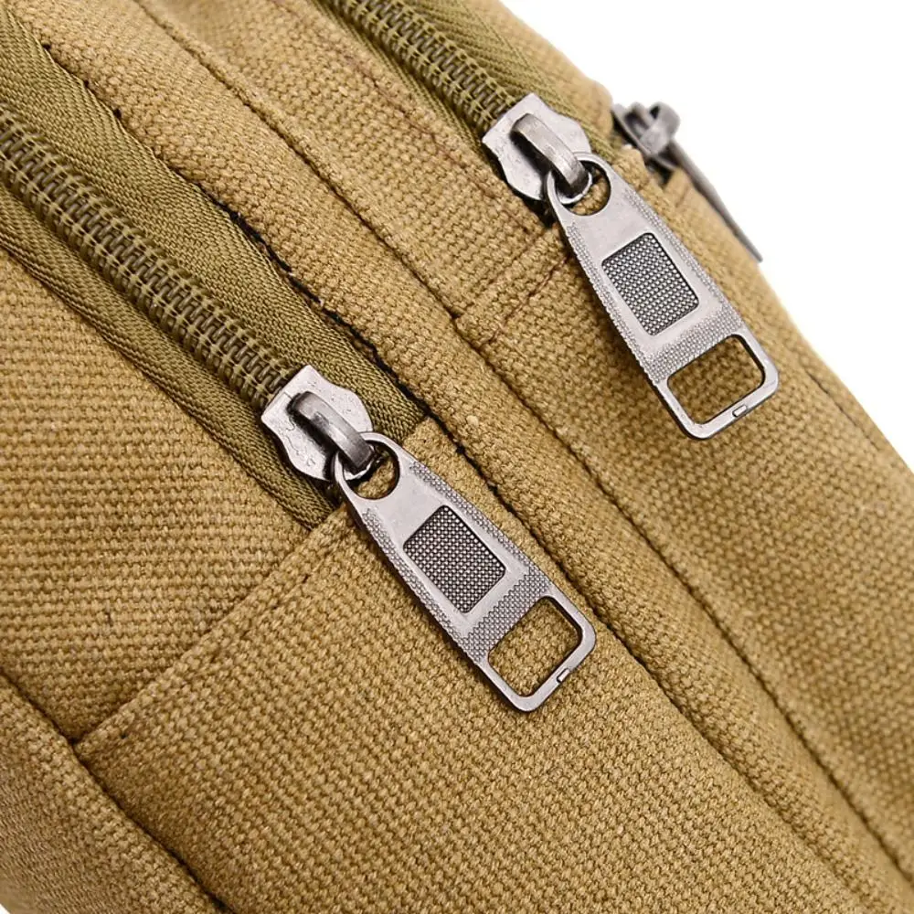 Large Capacity Men Chest Bag New Light Weight Canvas Shoulder Bag Multilayer Chest Pack