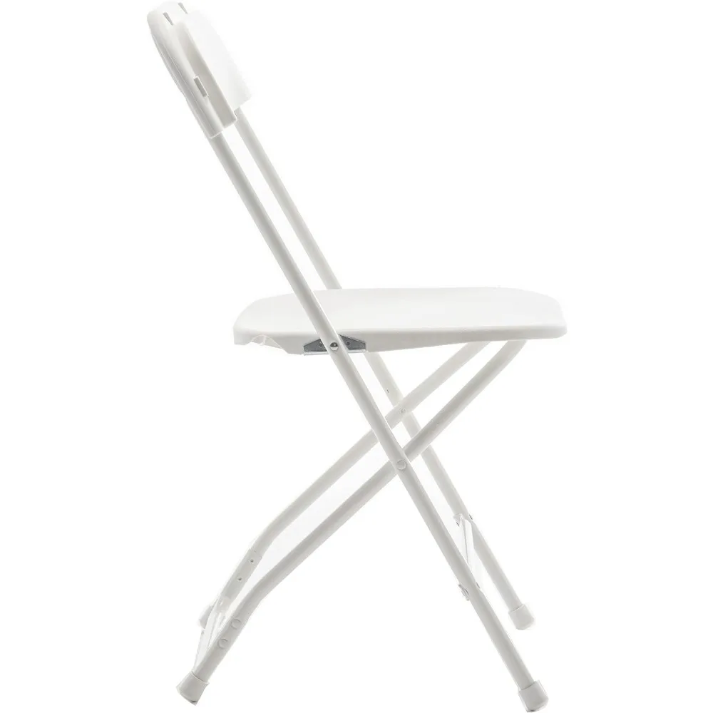 Chaise pliante commerciale en acier, cadre en plastique blanc, chaise rigourde grande capacité, ensemble léger pour bureau, fête de mariage