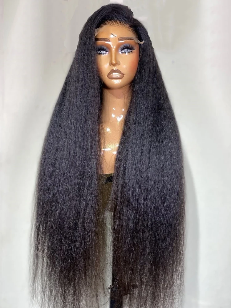 

Kinky Straight 13x6 360 HD Lace Frontal Human Hair Wigs 250 Density Preplucked Brazilian Pre Cut Lace Glueless Wig Ready To Wear
