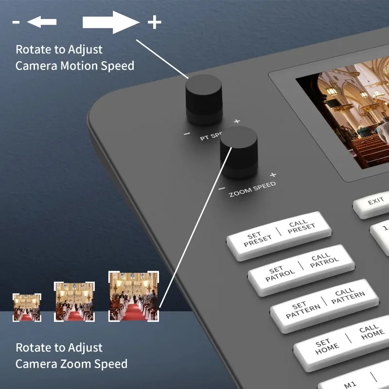 Runpu Ptz Controller 5 inch Network Joystick Controller tops Control 200 PTZ   s POE Onvif  vMix OBS IP Keyboard controller