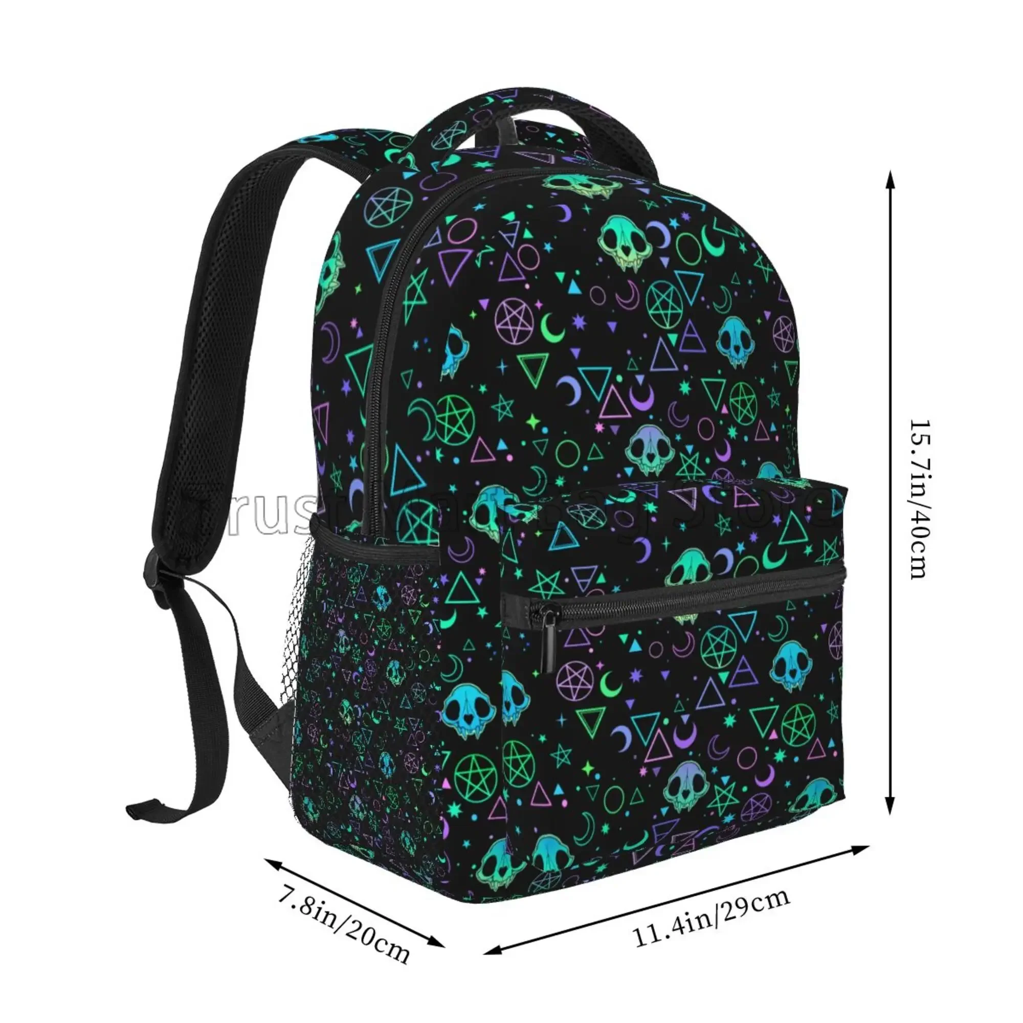 Magic Skulls Laptop Backpacks Student School Bookbag Unisex Casual Shoulder Bags Large Daypacks for Travel Hiking Camping