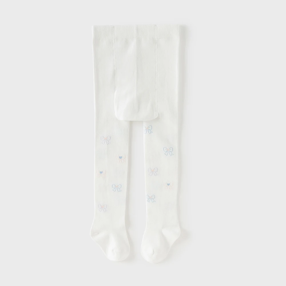 Dave Bella Girls Elastic Waist Pantyhose Autumn Spring Children Cotton Bottom Tights Sweet Bow Leggings Kids Clothing DB1260310