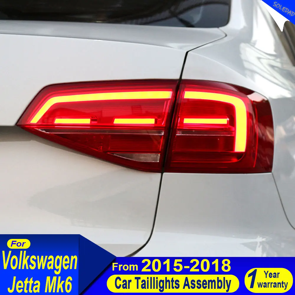 Luz trasera de estilo de coche para VW Jetta luz trasera 2015 2016 2017 2018 Jetta Mk6 lámpara trasera LED DRL freno inverso accesorios para automóviles