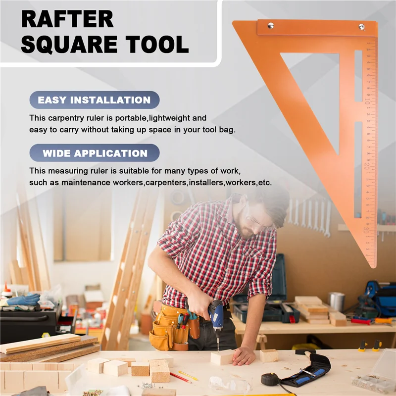 

ABMI-Multipurpose Triangles Ruler With Positioning Slide Universal Measuring Marking Tool For Carpenters,Layout Measuring