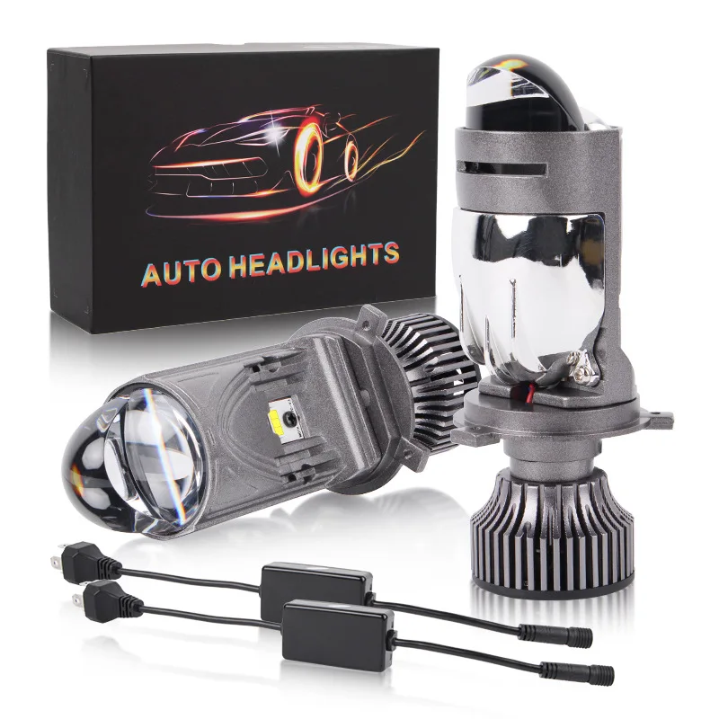 H4 LED Car Headlight M01K Bi LED Mini Projector Lens Hi Low Beam All-in-One 100W High Power Super Bright Front Lamp Upgrade
