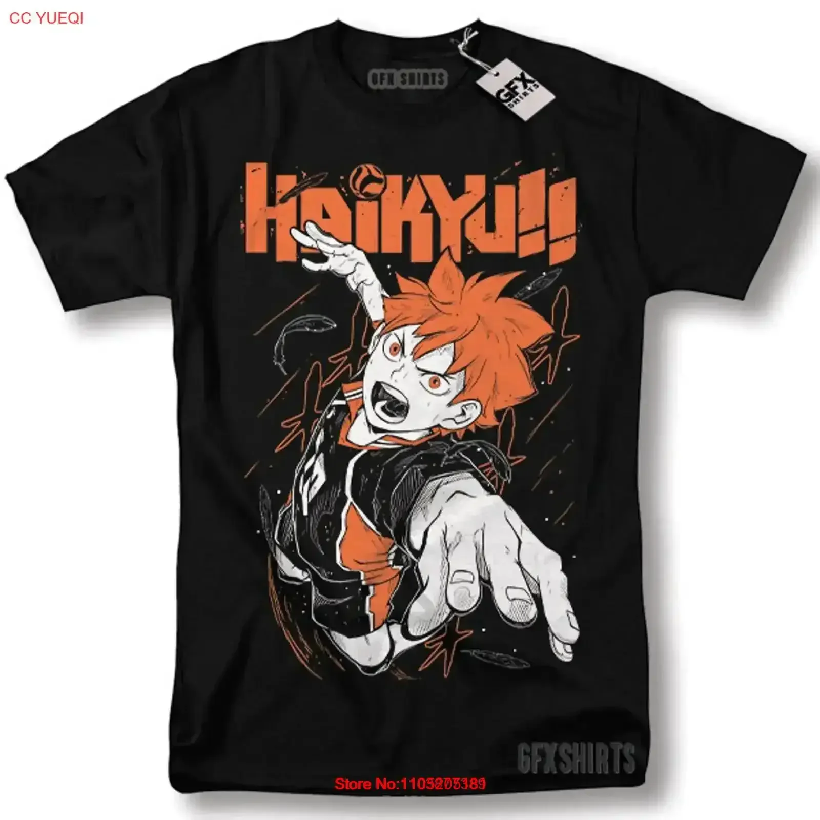 

Haikyu Hinata Shoyo футболка манга полоска Haikyuu аниме винтажный стираный растянутый универсальный модный топ для повседневной носки