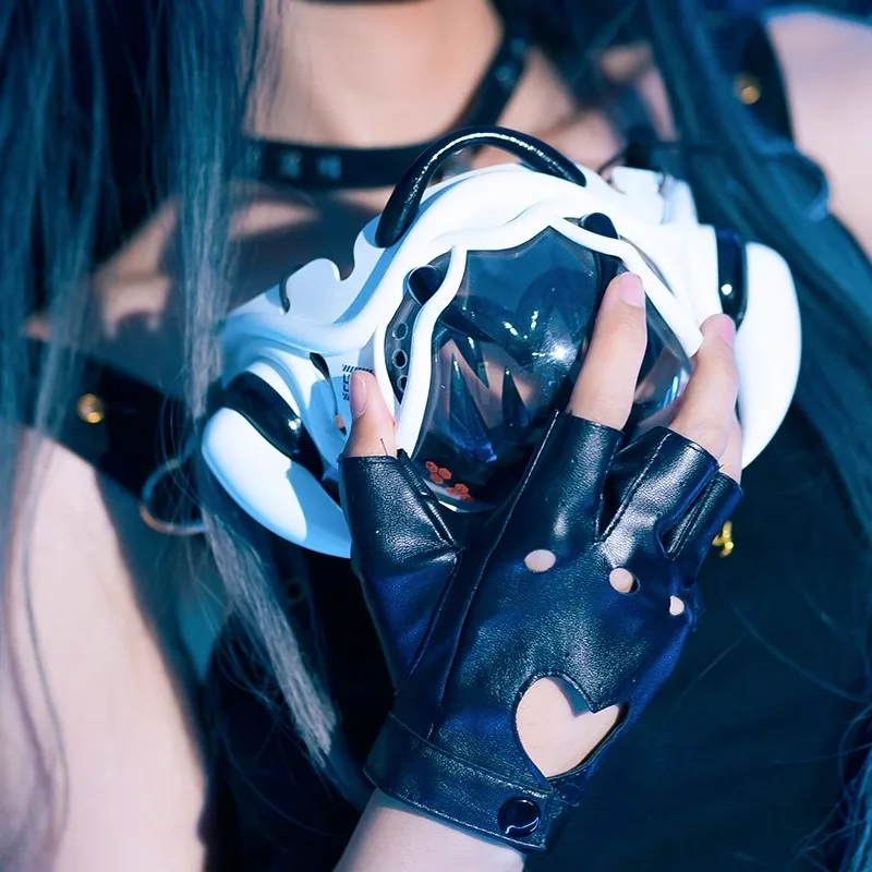 Game Cyberpunk Cosplay Mask Fish Add Lights Cosplay Function Cosplay  Mask Warrior Half a face Mask Props For Men Women Cools