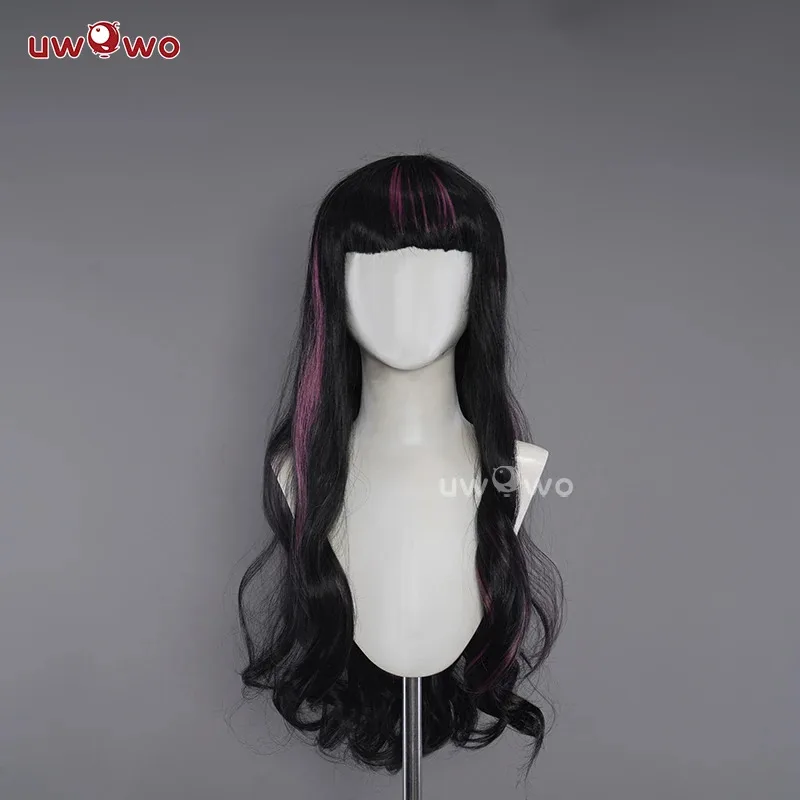 UWOWO Monster High Cosplay Draculaura disfraz peluca negro y rosa 75CM pelo largo resistente al calor
