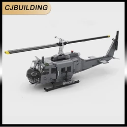 War Model Moc Building Bricks UH-1H Iroquois Huey Helicopter Technology Plane Blocks Gift Toy DIY Sets Assembly MOC-93333