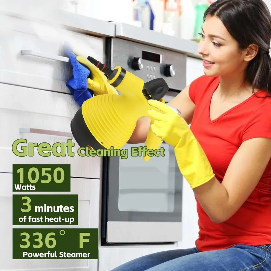 Alat Pel Uap dengan Pembersih Uap Genggam yang Dapat Dilepas 350ml 1050W Pembersih Lantai Uap untuk Rumah dengan 16 Kit Aksesori Serbaguna S