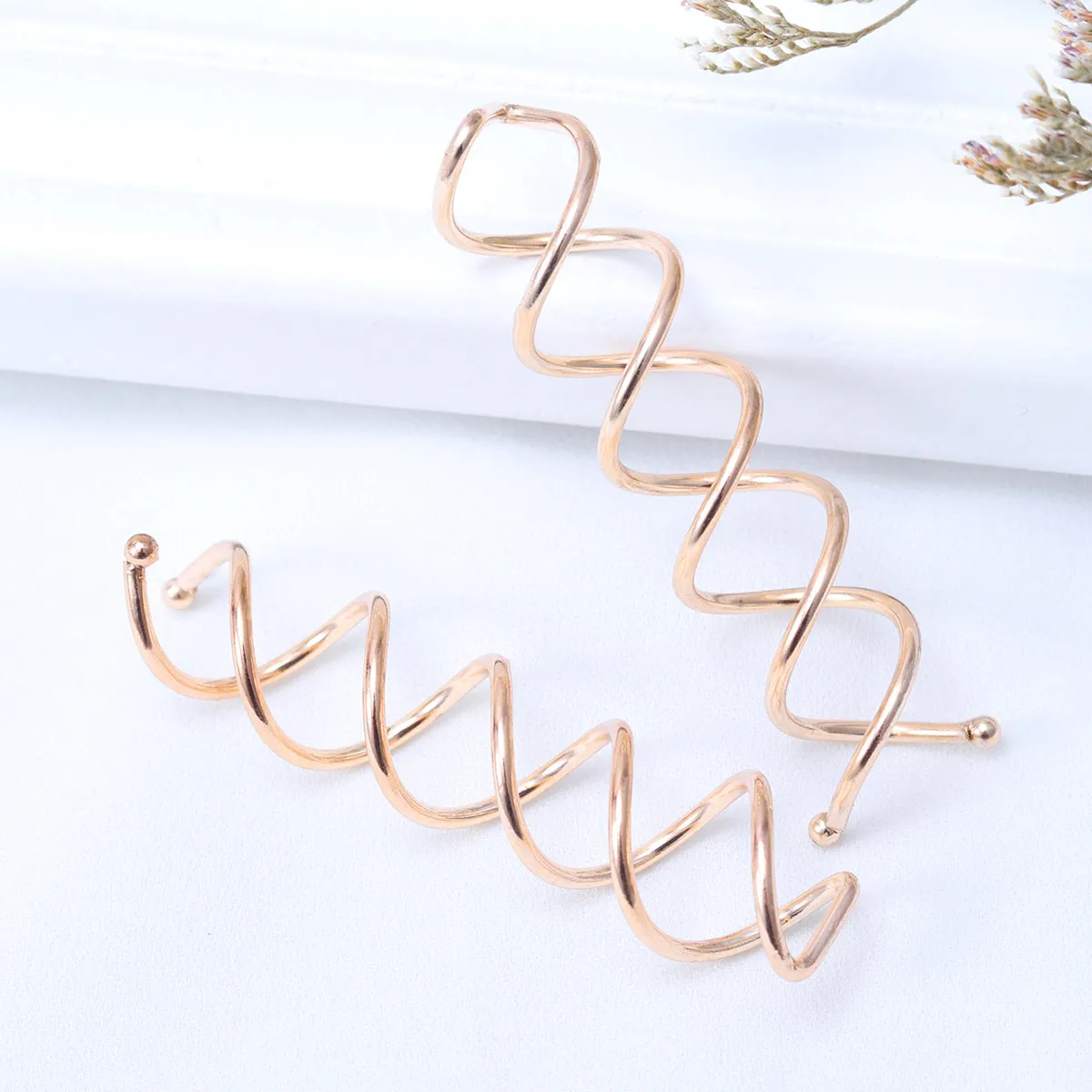 

10Pcs Spiral Hair Pins Metal Alloy Bun Styling Clips for Long Hair Hold All Day Lightweight Rose Gold Finish