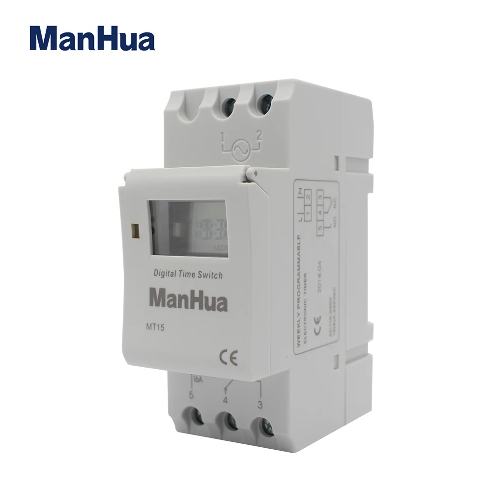 ManHua MT15 Digital Timer Switch High Load Weekly LCD Programmable Timer relay 16A 220VAC/250VAC