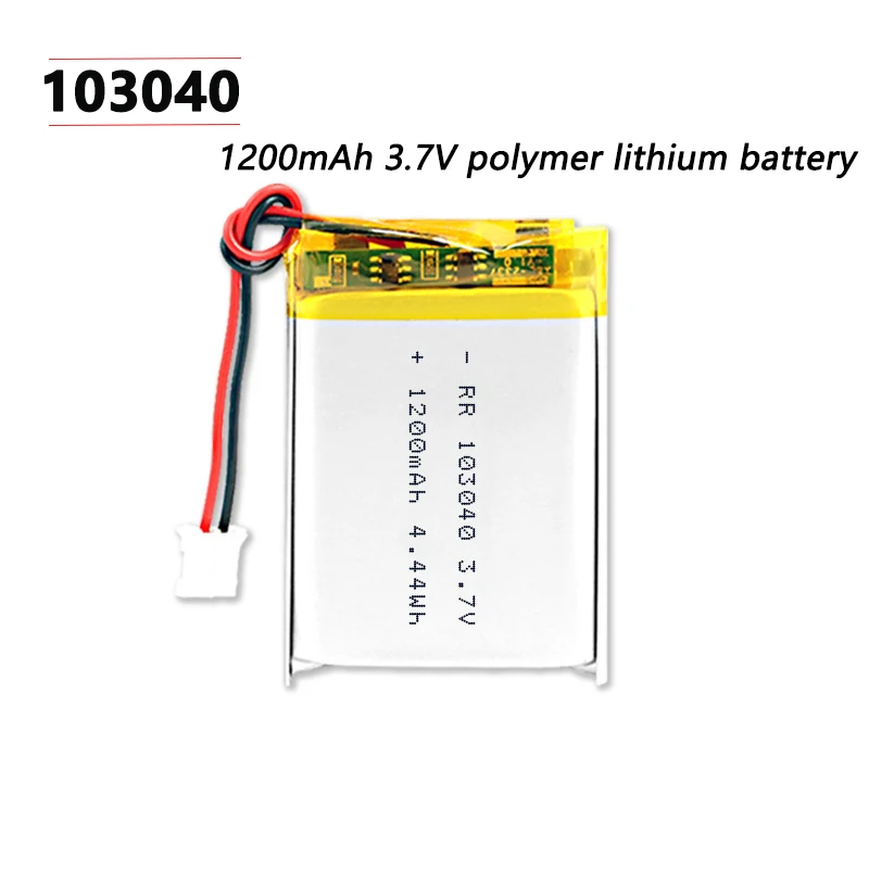 

103040 3.7V 1200mAh Polymer Lithium Battery High Capacity for MP3 GPS Navigation Bluetooth Headset Camera Rechargeable Battery