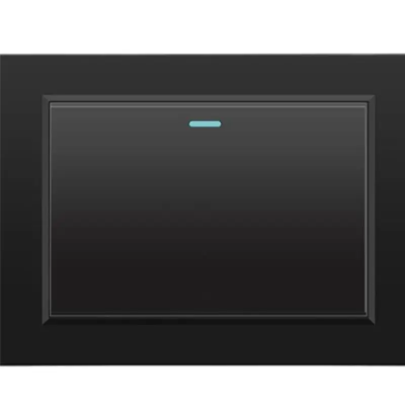 SHGO 4 Gang 2 Way Wall Electrical Switches Light Switch Tempered Glass Panel Mechanical Button 118mmx72mm Black