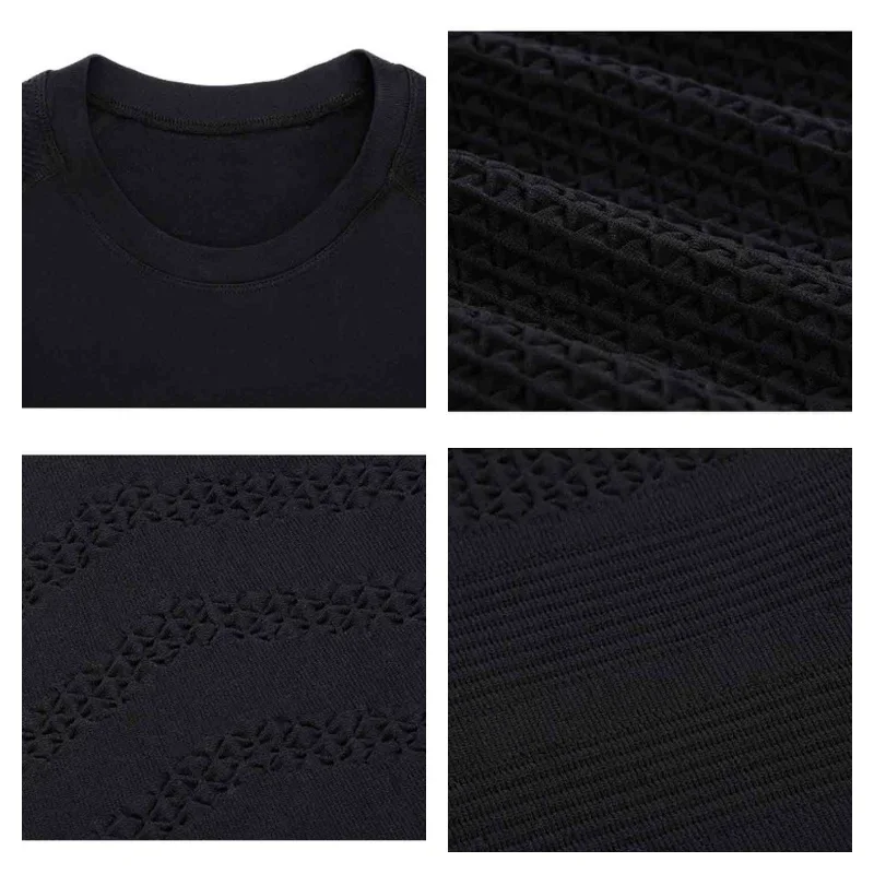 Summer Men Compression Gym Running T Shirt Breathable Short Sleeve T-Shirt Man Casual Tops Seamless Fitness Shirts Man Clothes image 5