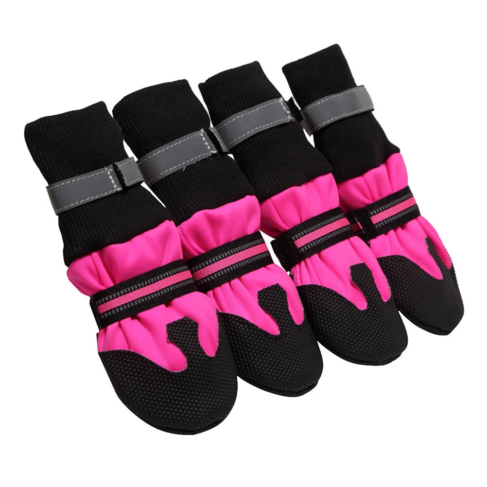 

1Set Pet Dog Shoes Blue Size M Anti-Slip Durable Warm Boots Comfortable Outdoor Walking Boots for Autumn Winter