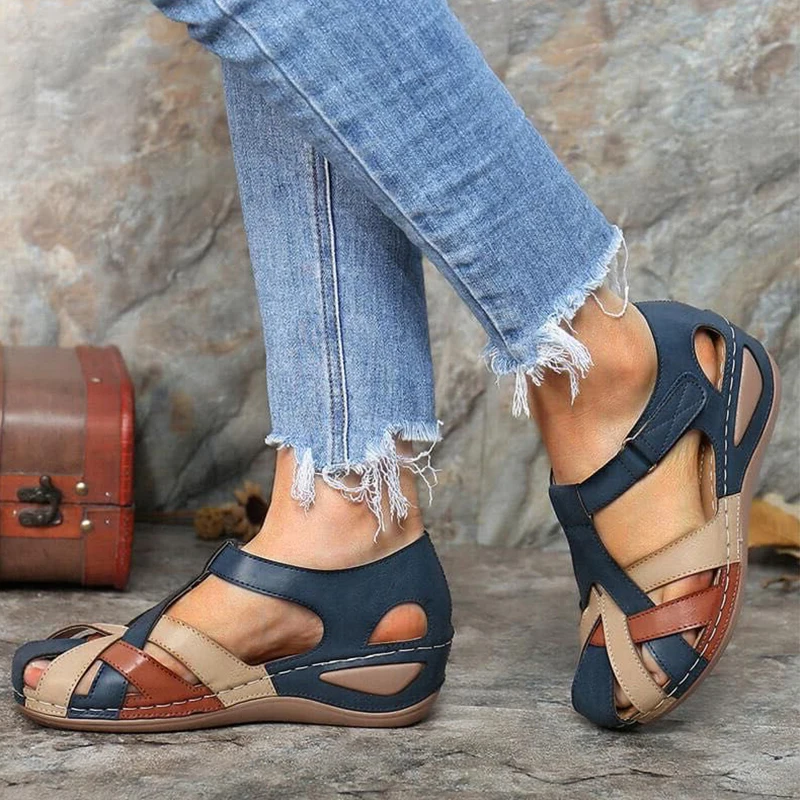 Women Shoes Sandals Summer Non-Slip Ladies Shoes Soft Walking Shoes Wedge Sandals Woman Retro Female Footwear Sandal Women