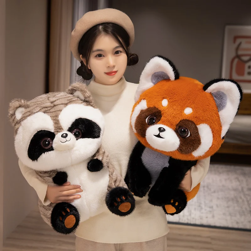 Cute Cartoon Animal Plush Toys Kawaii Panda Raccoon Koala Stuffed Dolls Kawaii Soft Funny Plush Toy For Kids Birthday Xmas Gifts