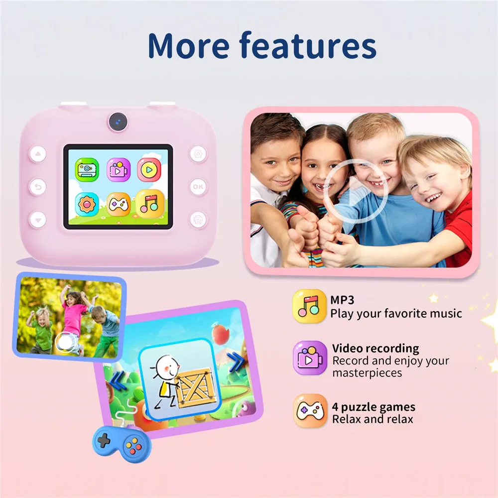 Children Camera 4800W High-definition Photo Video Selfie Instant Printing Camera 2.4\