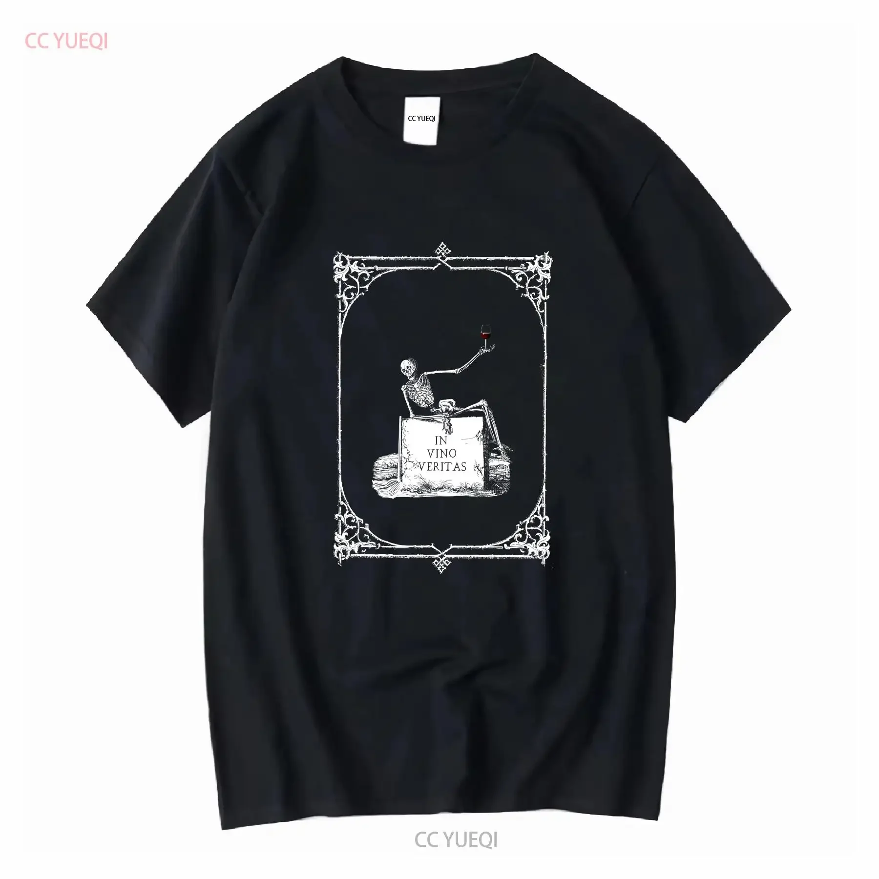 In Vino Veritas camiseta diseño divertido algodón manga larga o corta vintage lavado moda Top para uso diario ropa de diseñador