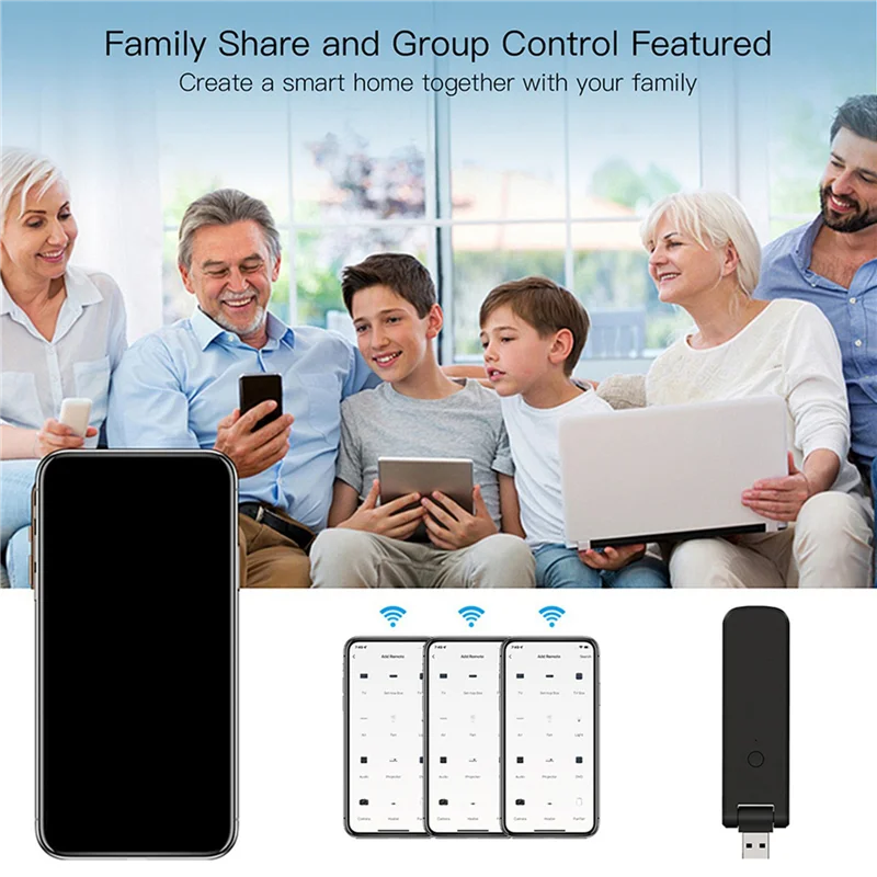 3X Tuya Smart RF IR التحكم عن بعد واي فاي USB الطاقة المنزل الذكي لمكيف الهواء التلفزيون التلفزيون دعم اليكسا ، جوجل Home-Y47A