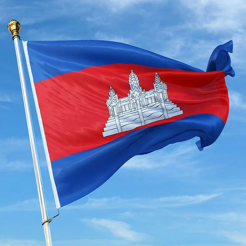 5 Pcs/lot Cambodia National Flag 90x150cm Cambodia Flag The Kingdom of Cambodia National Flag wholesale