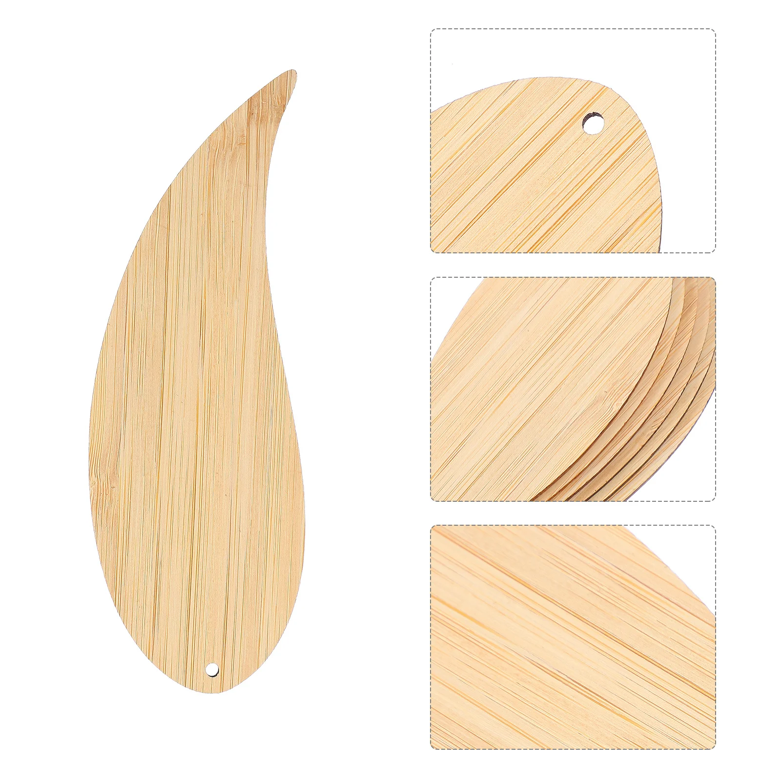 

6Pcs Bamboo Bookmarks DIY Graffiti Unfinished Bookmarker Material Double Sided Blank Design Graduation Present