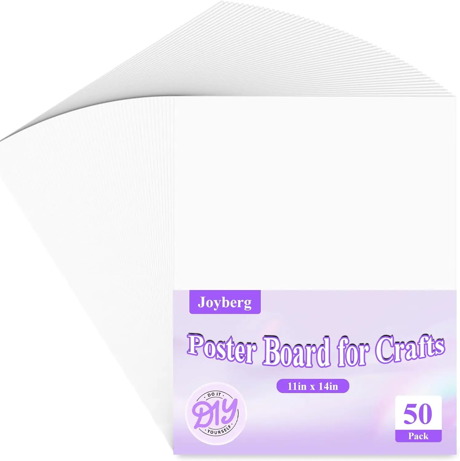 

50 Pack White Poster Boards 11x14 for Crafts, DIY Projects, Drawing & School Displays