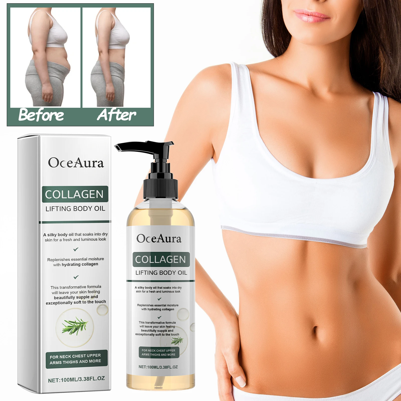 Collagen Body Lifting OilFirming Body Oil Compact Body Oil Moisturizing Massage Oil Body Oil Women Collagen Skin Tightening