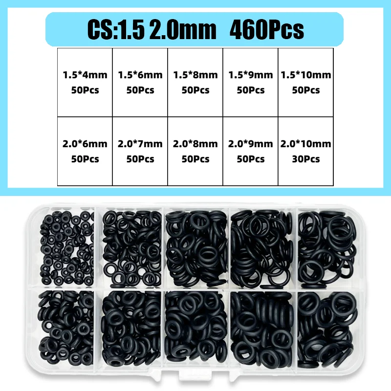 1400-100 Stück O-Ring Gummidichtungen Dichtungsring Set Nitrilkautschuk Hochdruck O-Ringe NBR Dichtung Gummiband O Gummiringe Set – Detail 10