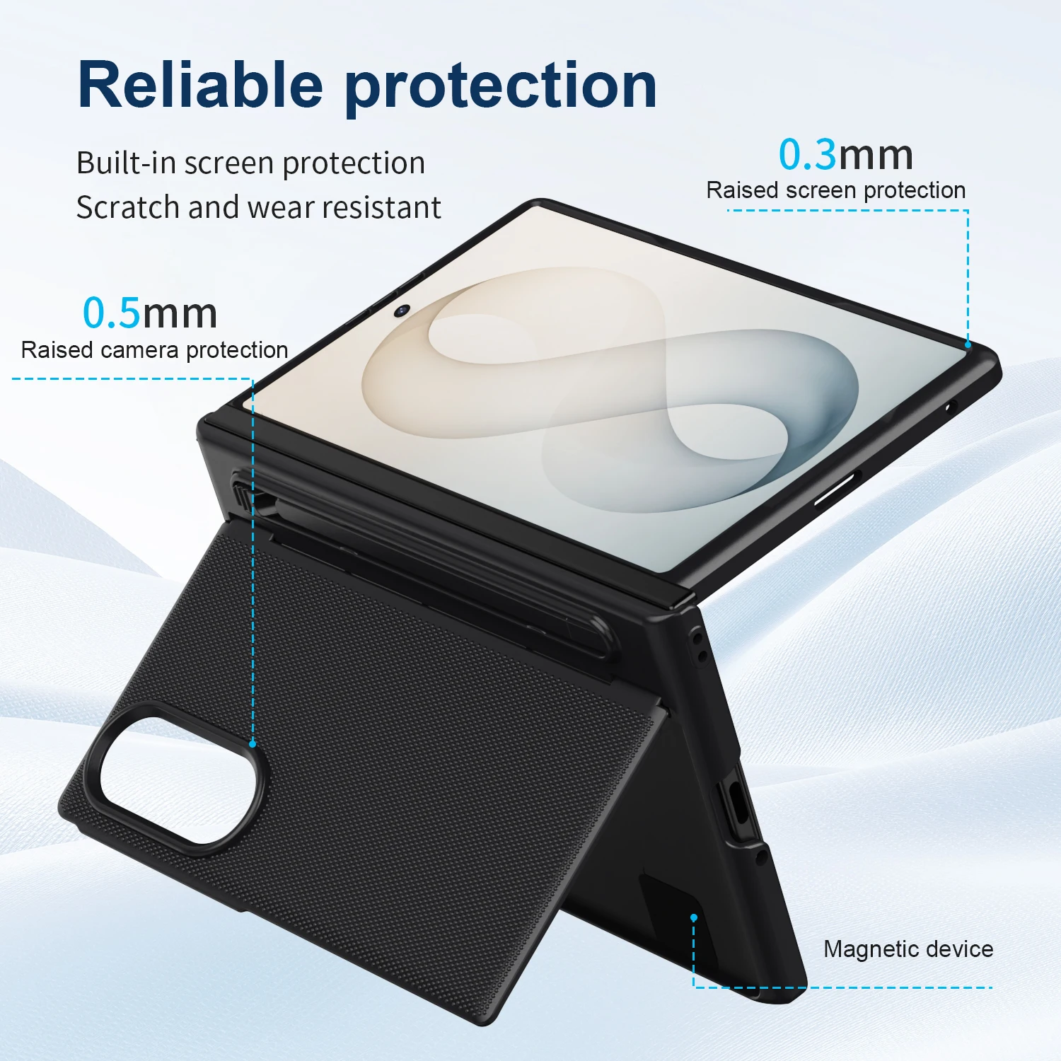 Hard PC Back Cover with Kickstand for Galaxy Z Fold 8/7/6 Touch Pen & Tempered Glass Case Compatible with Galaxy Z Fold 8 Ultra