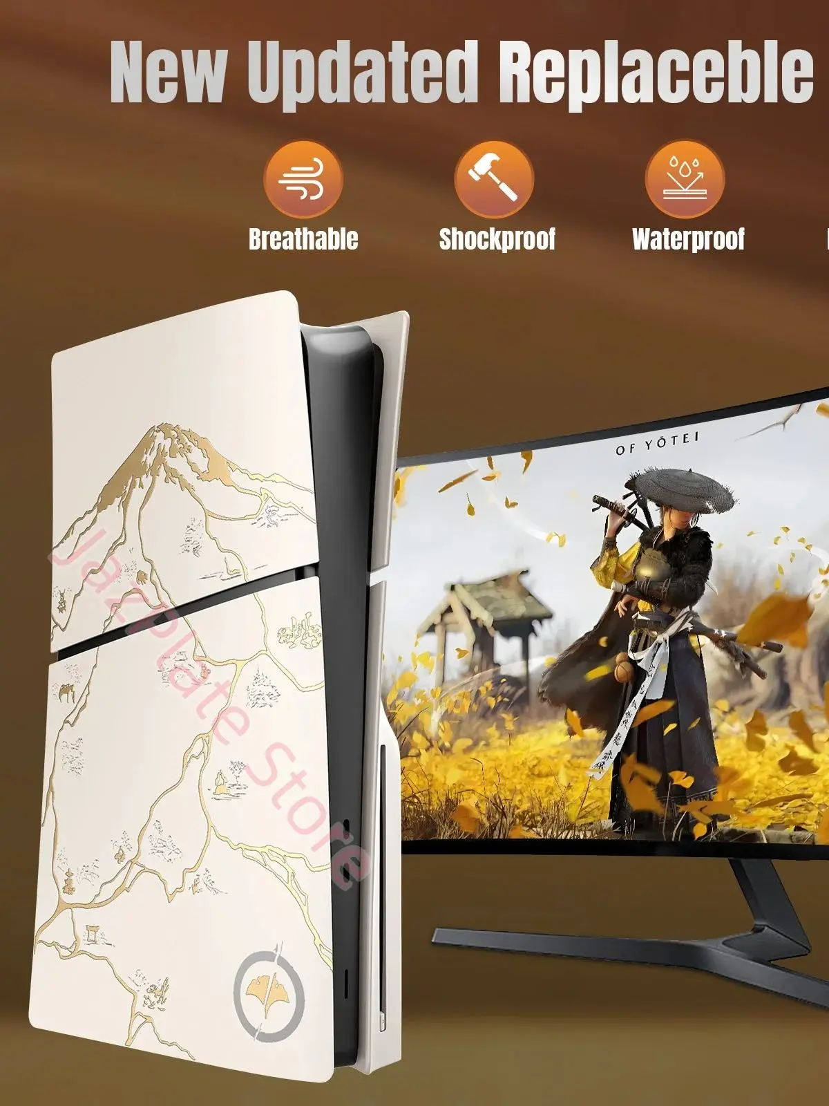 Nowe obudowy do PS5 Slim tylko w wersji z czytnikiem płyt, odporne na zarysowania, zamienne panele, osłona, etui na PlayStation 5 Slim Yotei — zdjęcie produktu 7