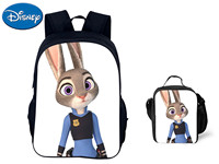 Zootopia School Book Bag Travel Rucksack,Elementary Children Trendy Backpack with Waterproof Lunch Bag 2Pcs Set