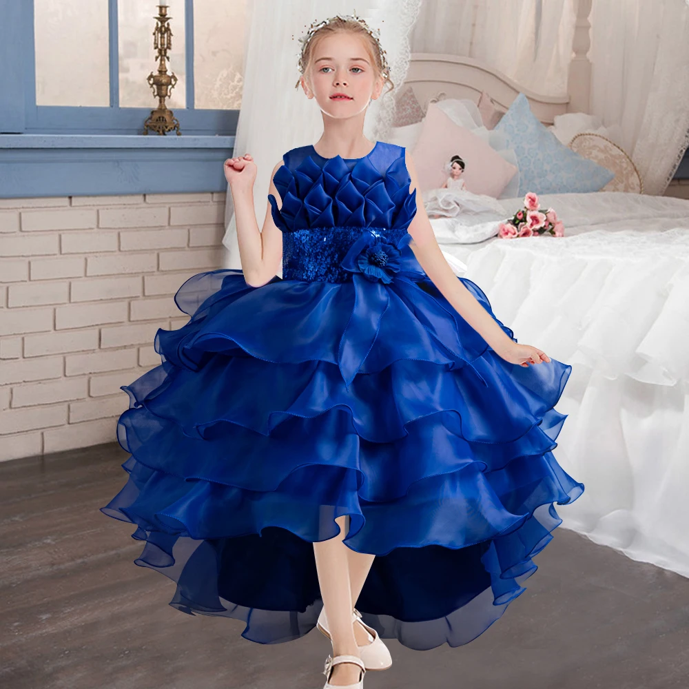 Flower Boy Cake Fluffy Design Girl Tail Fluffy Princess Dress Perfect for Party and Banquet Dresses Aged 4-12